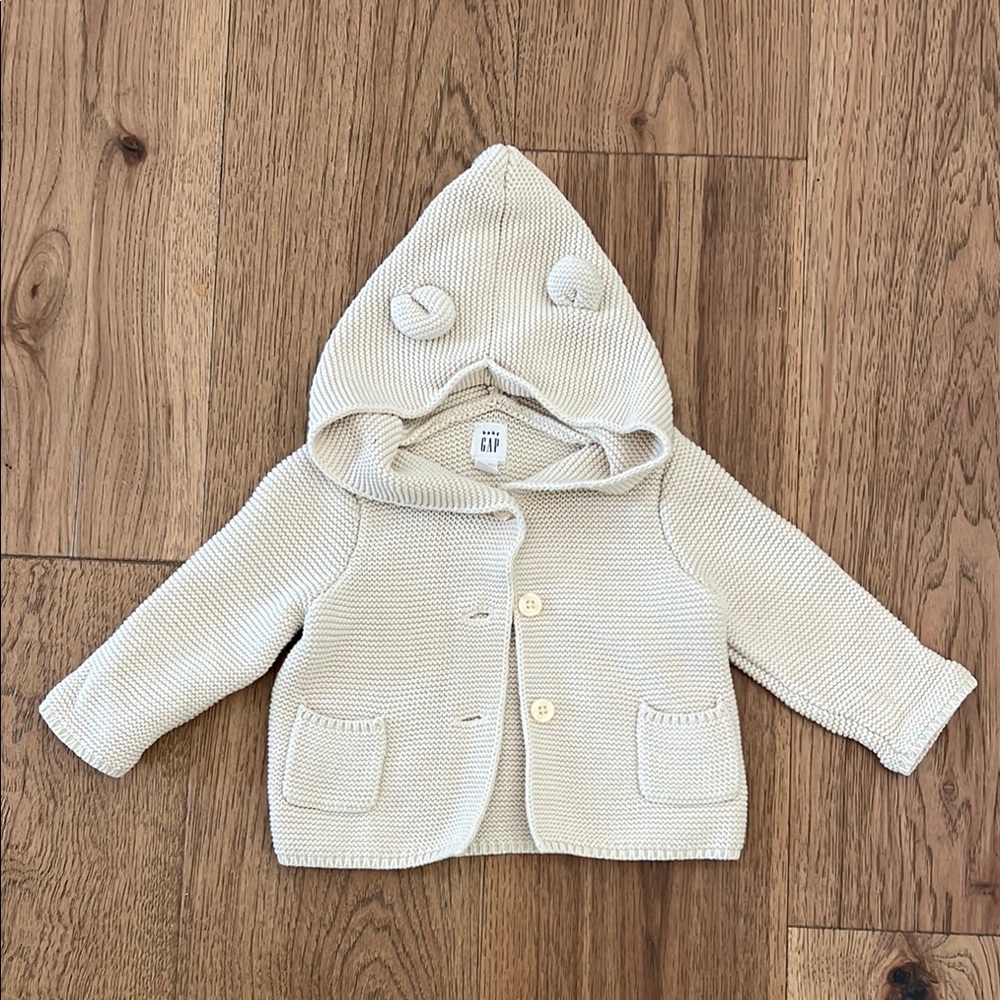 GAP Cream Knit Baby Hoodie